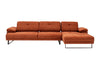 Ecksofa mit Chaiselongue Rechts, 3-Sitzer, aus Stoff, Mustang Small Orange (5)