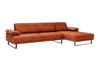 Ecksofa mit Chaiselongue Rechts, 3-Sitzer, aus Stoff, Mustang Small Orange (6)