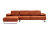 Ecksofa mit Chaiselongue Links, 3-Sitzer, aus Stoff, Mustang Small Orange (5)