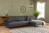 Ecksofa mit Chaiselongue Rechts, 3-Sitzer, aus Stoff, Mustang Small Anthrazit (1)