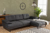 Ecksofa mit Chaiselongue Rechts, 3-Sitzer, aus Stoff, Mustang Small Anthrazit (2)