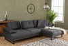 Ecksofa mit Chaiselongue Rechts, 3-Sitzer, aus Stoff, Mustang Small Anthrazit (3)