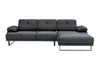 Ecksofa mit Chaiselongue Rechts, 3-Sitzer, aus Stoff, Mustang Small Anthrazit (4)