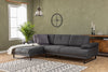 Ecksofa mit Chaiselongue Links, 3-Sitzer, aus Stoff, Mustang Small Anthrazit (1)