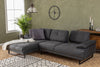 Ecksofa mit Chaiselongue Links, 3-Sitzer, aus Stoff, Mustang Small Anthrazit (3)