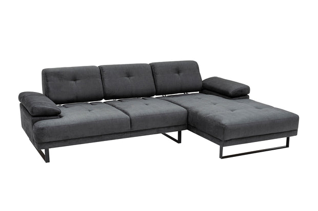 Ecksofa mit Chaiselongue Rechts, 3-Sitzer, aus Stoff, Mustang Large Anthrazit (6)