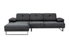 Ecksofa mit Chaiselongue Links, 3-Sitzer, aus Stoff, Mustang Large Anthrazit (4)