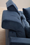 Ecksofa mit Chaiselongue Links, 3-Sitzer, aus Stoff, Frido Blau (3)