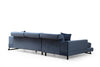 Ecksofa mit Chaiselongue Links, 3-Sitzer, aus Stoff, Frido Blau (6)