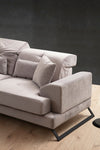 Ecksofa mit Chaiselongue Rechts, 3-Sitzer, aus Stoff, Frido Grau (2)