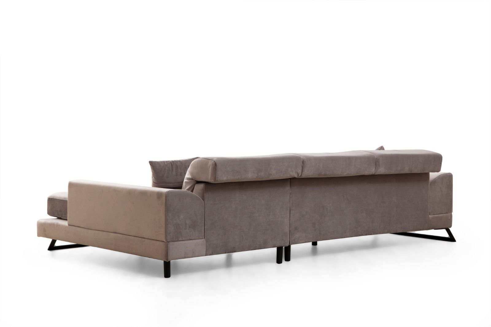 Ecksofa mit Chaiselongue Rechts, 3-Sitzer, aus Stoff, Frido Grau (6)