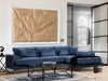 Ecksofa mit Chaiselongue Rechts, 3-Sitzer, aus Stoff, Frido Blau