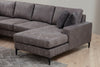 Ecksofa mit Chaiselongue Links, 4-Sitzer, aus Stoff, Porto Anthrazit (2)