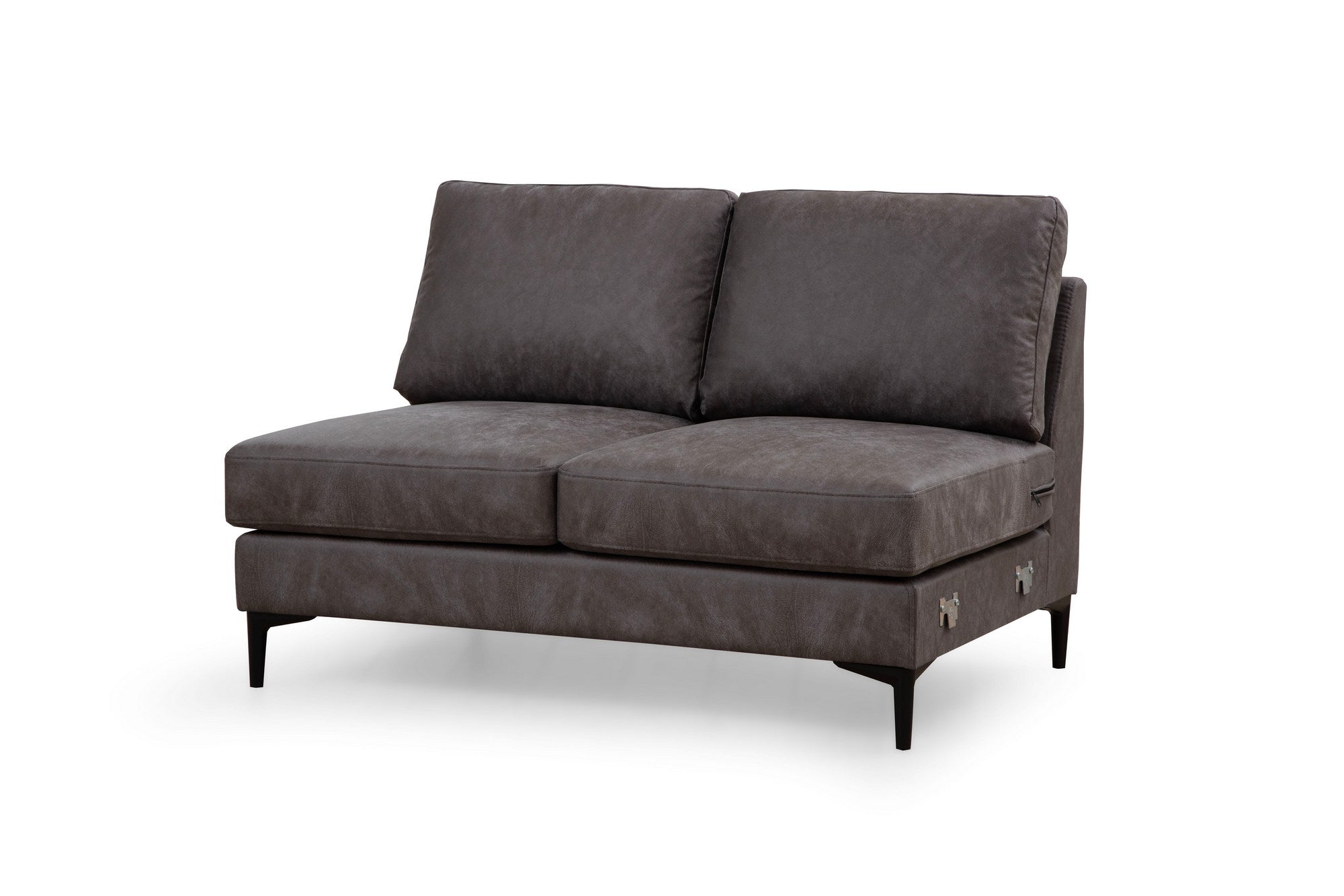 Ecksofa mit Chaiselongue Rechts, 4-Sitzer, aus Stoff, Porto Anthrazit (6)