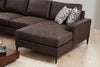 Ecksofa mit Chaiselongue Links, 4-Sitzer, aus Stoff, Porto Braun (2)