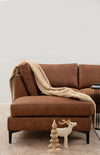 Ecksofa mit Chaiselongue Links, 4-Sitzer, aus Stoff, Porto Rost (3)