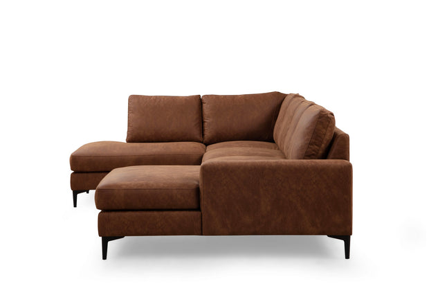 Ecksofa mit Chaiselongue Links, 4-Sitzer, aus Stoff, Porto Rost (5)