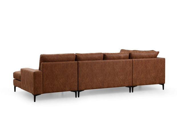 Ecksofa mit Chaiselongue Links, 4-Sitzer, aus Stoff, Porto Rost (6)