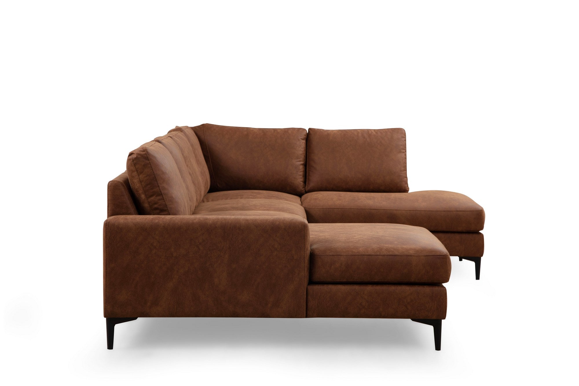 Ecksofa mit Chaiselongue Rechts, 4-Sitzer, aus Stoff, Porto Rost (5)