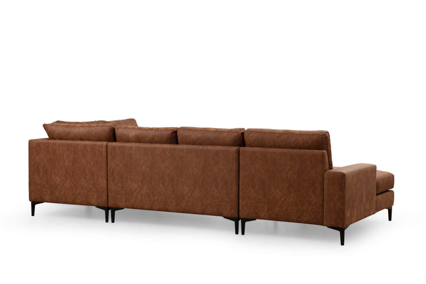 Ecksofa mit Chaiselongue Rechts, 4-Sitzer, aus Stoff, Porto Rost (6)