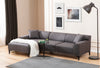 Ecksofa mit Chaiselongue Links, 3-Sitzer, aus Stoff, Petra Anthrazit (1)