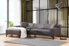 Ecksofa mit Chaiselongue Links, 3-Sitzer, aus Stoff, Petra Anthrazit (3)