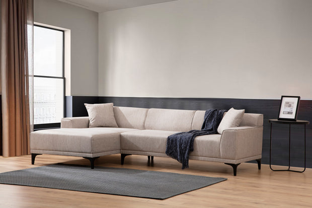 Ecksofa mit Chaiselongue Links, 3-Sitzer, aus Stoff, Petra Weiß (1)