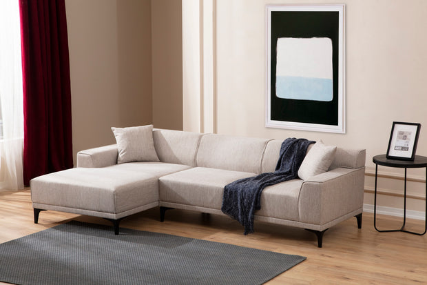 Ecksofa mit Chaiselongue Links, 3-Sitzer, aus Stoff, Petra Weiß (2)