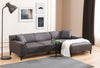 Ecksofa mit Chaiselongue Rechts, 3-Sitzer, aus Stoff, Petra Anthrazit