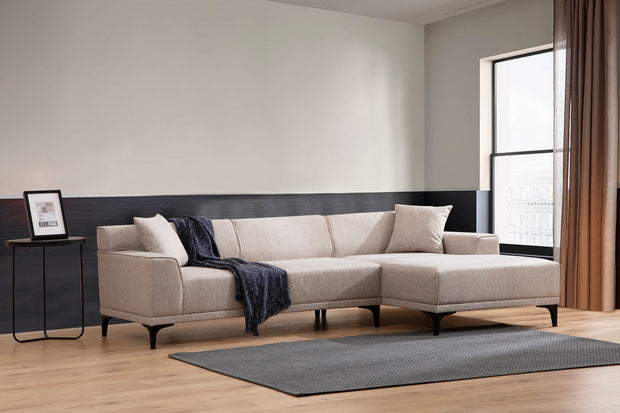 Ecksofa mit Chaiselongue Rechts, 3-Sitzer, aus Stoff, Petra Weiß (1)