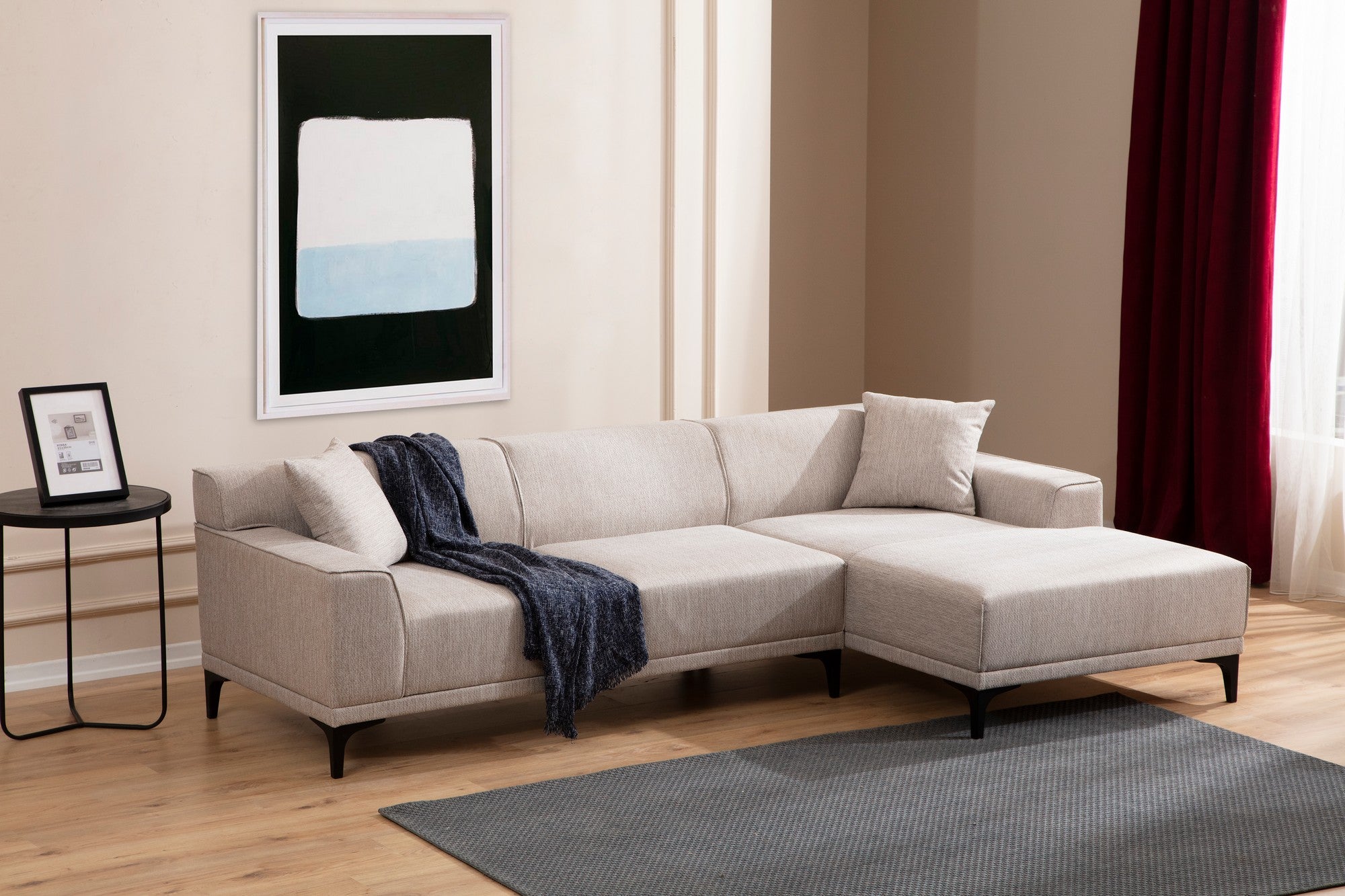 Ecksofa mit Chaiselongue Rechts, 3-Sitzer, aus Stoff, Petra Weiß (2)