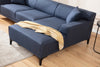 Ecksofa mit Chaiselongue Rechts, 3-Sitzer, aus Stoff, Petra Blau (3)