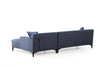 Ecksofa mit Chaiselongue Rechts, 3-Sitzer, aus Stoff, Petra Blau (5)