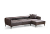 Ecksofa mit Chaiselongue Rechts, 3-Sitzer, aus Stoff, Belissimo Grau (5)