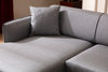 Ecksofa mit Chaiselongue Links, 3-Sitzer, aus Stoff, Belissimo Grau (3)