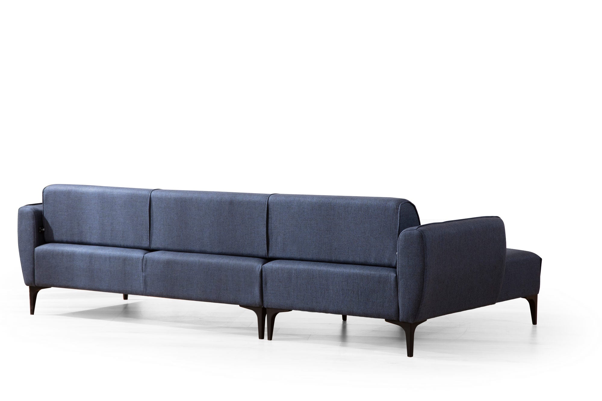 Ecksofa mit Chaiselongue Links, 3-Sitzer, aus Stoff, Belissimo Blau (6)