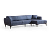 Ecksofa mit Chaiselongue Rechts, 3-Sitzer, aus Stoff, Belissimo Blau (4)