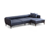 Ecksofa mit Chaiselongue Rechts, 3-Sitzer, aus Stoff, Belissimo Blau (5)