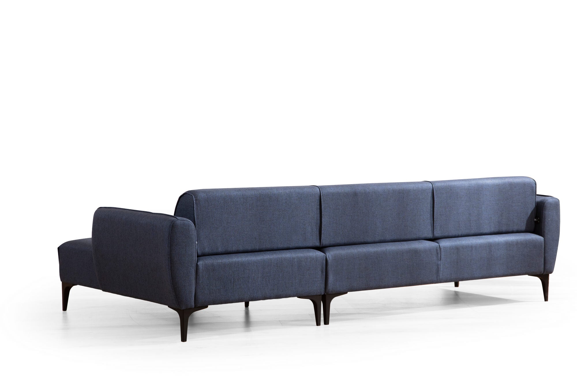 Ecksofa mit Chaiselongue Rechts, 3-Sitzer, aus Stoff, Belissimo Blau (6)