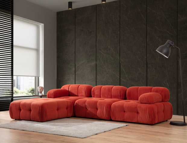 Ecksofa Modulares, 3-Sitzer, aus Stoff, Doblo 3 Rot