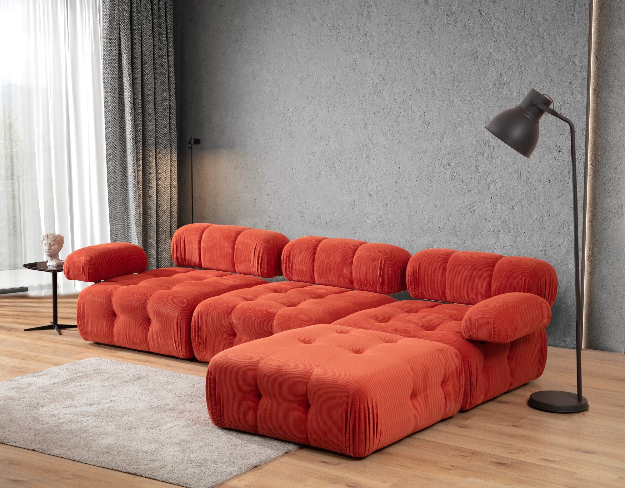 Ecksofa Modulares, 3-Sitzer, aus Stoff, Doblo 3 Rot (2)