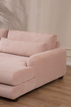 Ecksofa mit Chaiselongue Rechts, 3-Sitzer, aus Stoff, River Rosa (2)