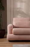 Ecksofa mit Chaiselongue Rechts, 3-Sitzer, aus Stoff, River Rosa (3)