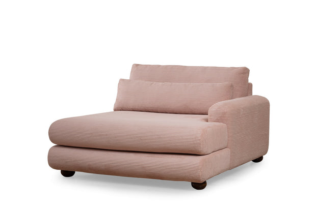 Ecksofa mit Chaiselongue Rechts, 3-Sitzer, aus Stoff, River Rosa (6)