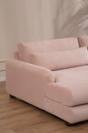 Ecksofa mit Chaiselongue Links, 3-Sitzer, aus Stoff, River Rosa (3)