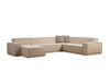 Ecksofa mit Chaiselongue Links, 5-Sitzer, aus Stoff, Lego Creme (4)