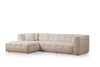 Ecksofa mit Chaiselongue Links, 3-Sitzer, aus Stoff, Cady 3 Beige (4)