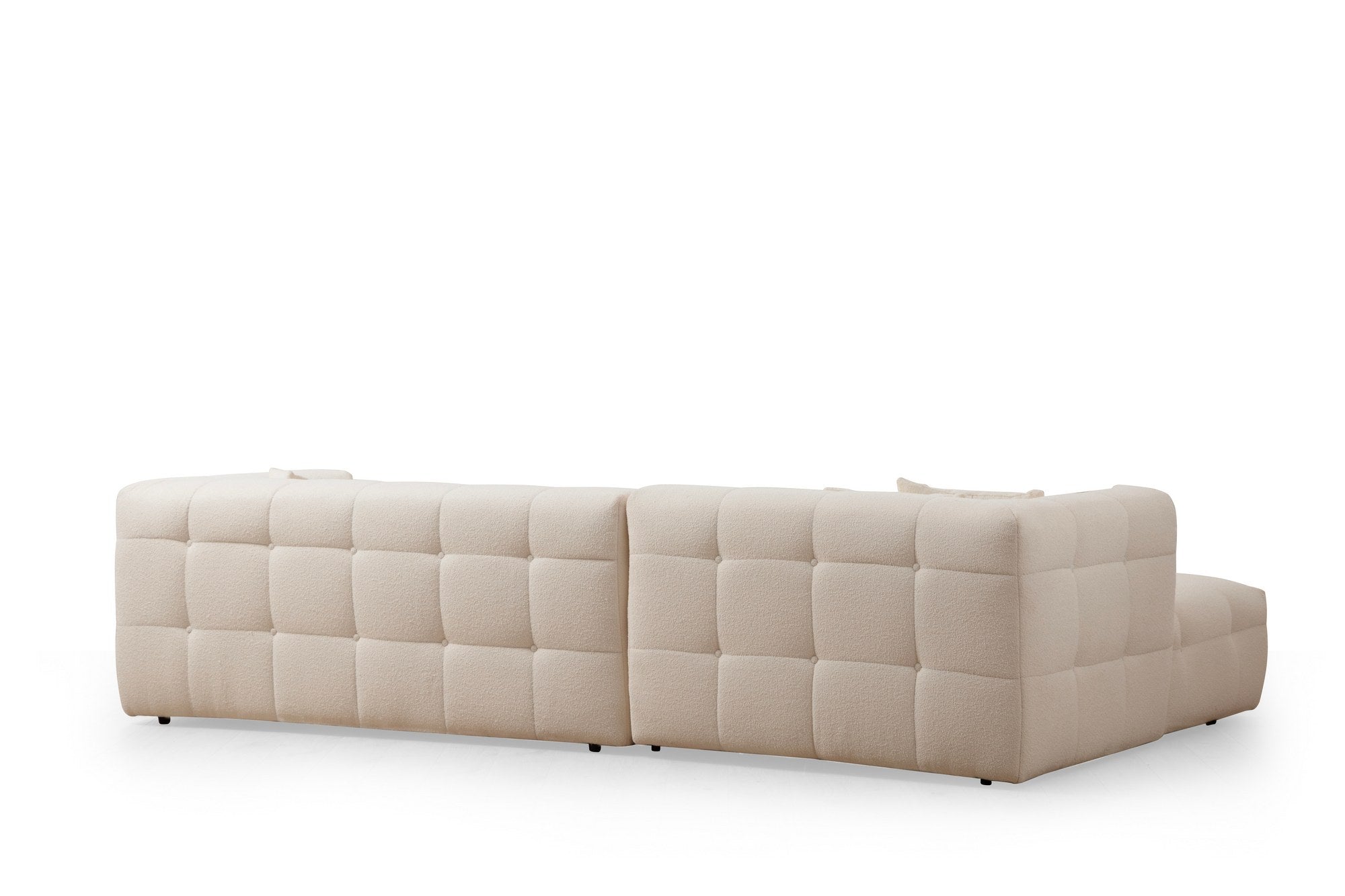 Ecksofa mit Chaiselongue Links, 3-Sitzer, aus Stoff, Cady 3 Beige (5)