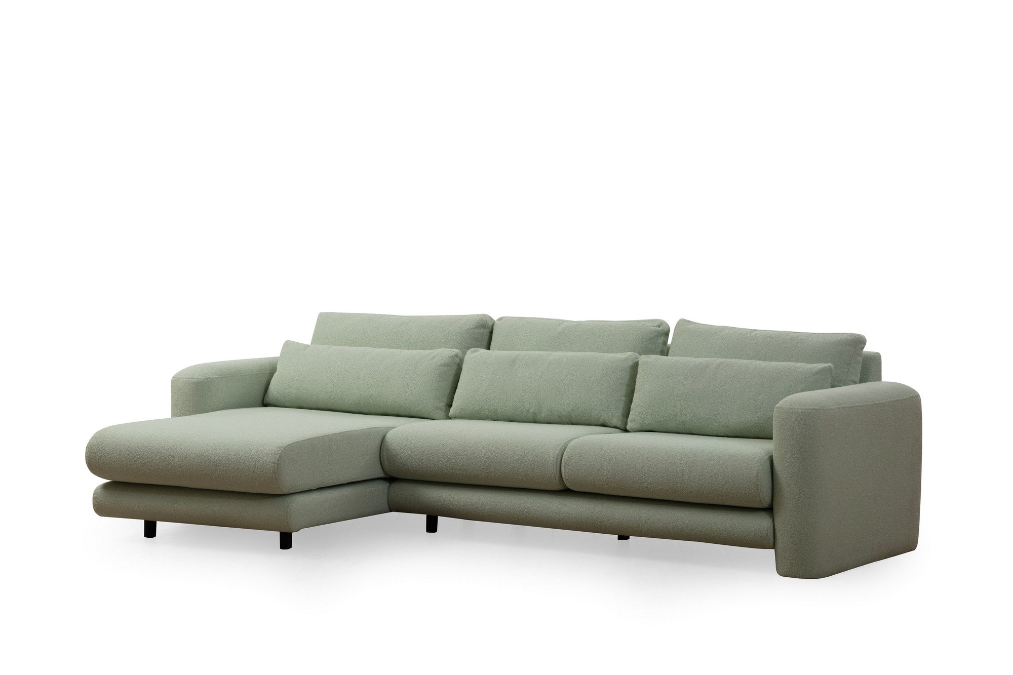 Ecksofa mit Chaiselongue Links, 3-Sitzer, aus Stoff, Lily Grün (4)