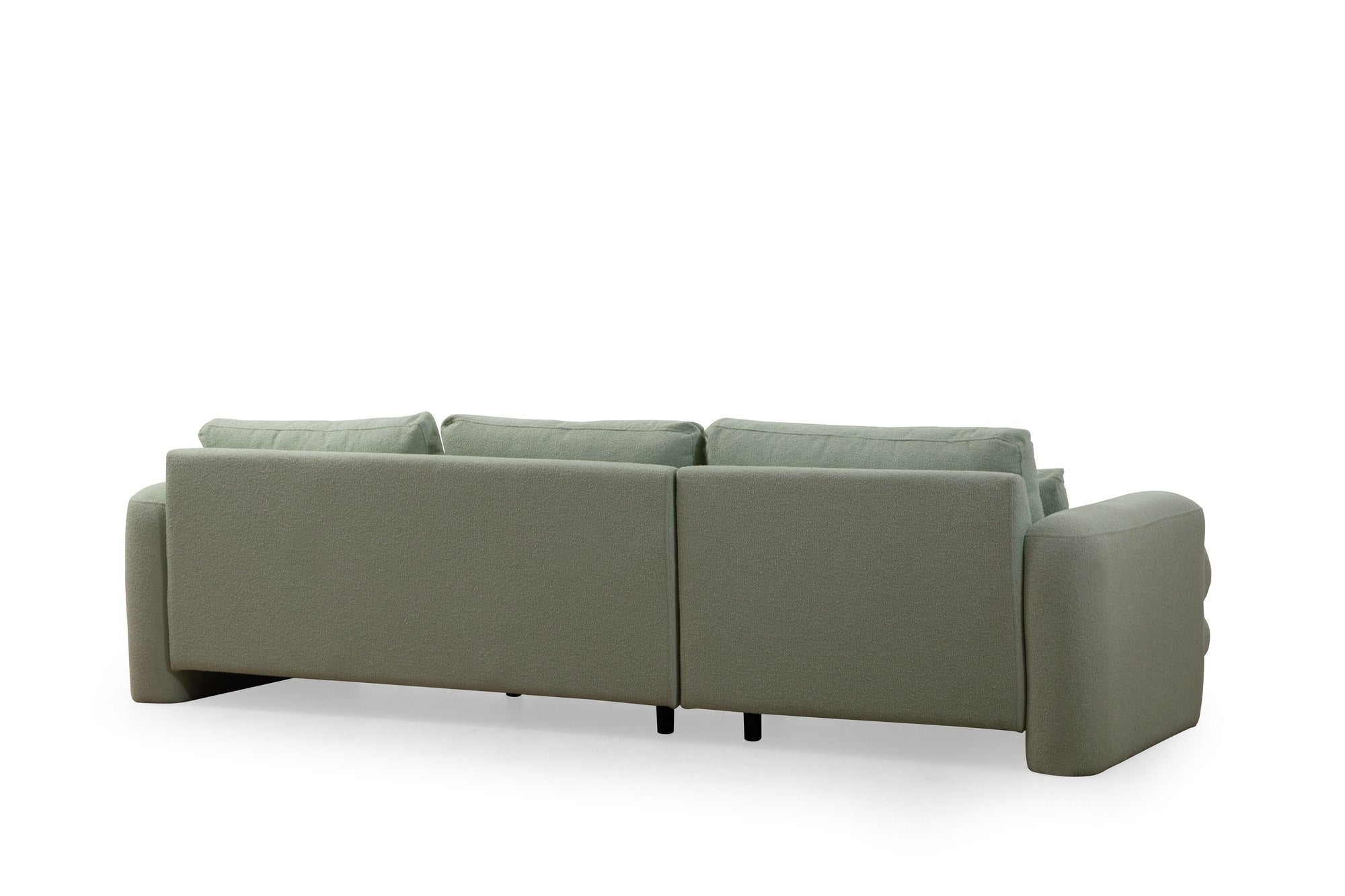 Ecksofa mit Chaiselongue Links, 3-Sitzer, aus Stoff, Lily Grün (5)